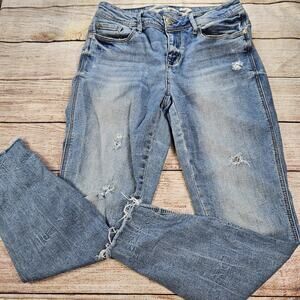 Seven7 Legging Jeans Womens 8 Stretch Faded Distressed Taper Skinny Preppy Denim